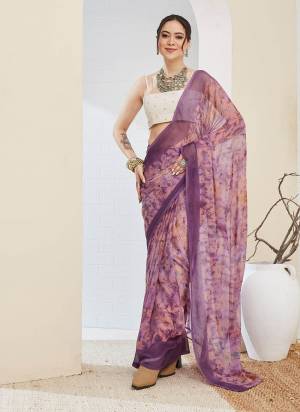 Garb These Party Wear Ready To Wear Saree in Fine Colored.These Saree Are Chiffon And Blouse is Chiffon Fabricated.Its Beautified With Designer Digital Printed.