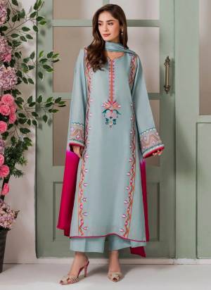 Looking These Suit in Fine Colored Pair With Bottom And Dupatta.These Top Are French Crepe And Bottom Are Fabricated On French Crepe Pair With Chinon Dupatta.Its Beautified With Designer Embroidery Work.