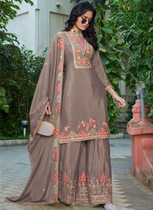 Attractive These Party Wear Free Size Stitched Plazzo Suit in Fine Colored Pair With Dupatta.These Top And Bottom Are Chinon And Dupatta Are Chinon And Pair With Crepe Inner.Its Beautified With Designer Multy Thread Embroidery Work.