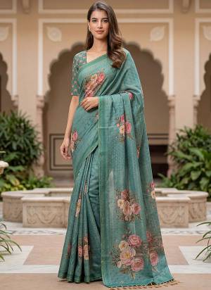 Garb These Fastive And Party Wear Saree in Fine Colored.These Saree And Blouse is Fabricated On Virana Silk.Its Beautified With Designer Printed With Dori Work.