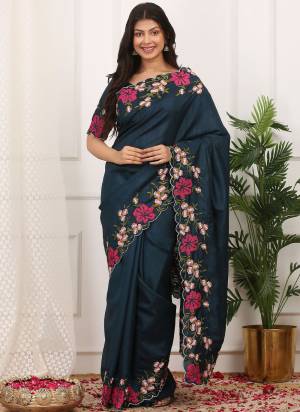 Garb These Party Wear Saree in Fine Colored.These Saree Are Manipuri Silk And Blouse is Manipuri Silk Fabricated.Its Beautified With Designer Multy Thread Embroidery,Cut Work.