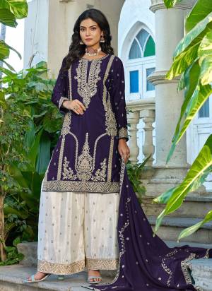 Attractive These Party Wear Free Size Stitched Plazzo Suit in Fine Colored Pair With Dupatta.These Top And Bottom Are Chinon And Dupatta Are Chinon And Pair With Crepe Inner.Its Beautified With Designer Embroidery Work.