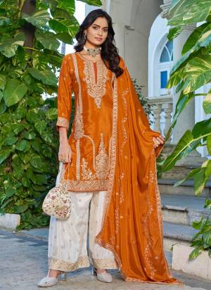 Attractive These Party Wear Free Size Stitched Plazzo Suit in Fine Colored Pair With Dupatta.These Top And Bottom Are Chinon And Dupatta Are Chinon And Pair With Crepe Inner.Its Beautified With Designer Embroidery Work.