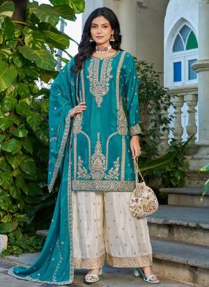 Attractive These Party Wear Free Size Stitched Plazzo Suit in Fine Colored Pair With Dupatta.These Top And Bottom Are Chinon And Dupatta Are Chinon And Pair With Crepe Inner.Its Beautified With Designer Embroidery Work.