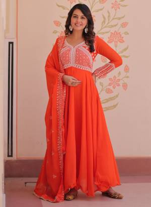 Garb These Beautiful Looking Party Wear Readymade Long Gown With Dupatta.These Gown Are Star Georgette And Dupatta is Fabricated On Star Georgette.Its Beautified With Designer Sequance,Coding Embroidery,Brads Work.