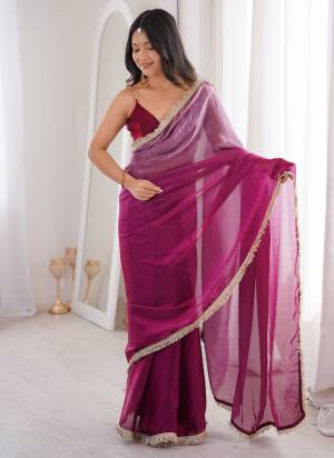 Attractive These Fancy Party Wear Saree in Fine Double Shaded Colored.These Saree Are Fendy Satin And Blouse is Fendy Satin Fabricated.Its Beautified With Double Shaded Color With Sequance,Jari Lace Work.