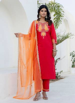 Looking These Beautiful Party Wear Readymade Suits With Dupatta.These Suit is Fabricated On Top And Bottom Are Viscose Rayon And Organza Dupatta .Its Beautified With Designer Embroidery Work.