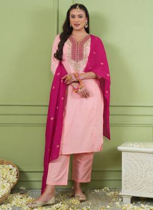 Garb These Suit in Fine Colored Pair With Bottom And Dupatta.These Top Are Silk And Bottom Are Fabricated On Silk Pair With Jacquard Silk Dupatta.Its Beautified With Designer Embroidery Work.