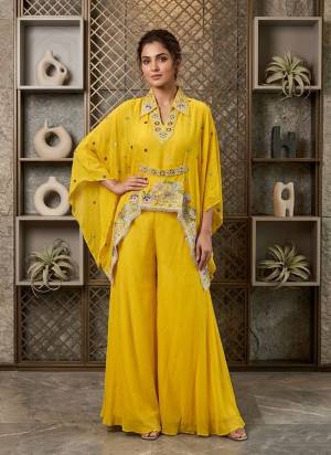 Attrective These Party Wear Designer Kaftaan With Plazzo In Fine Colored Pair.These Top And Bottom Are Fabricated On Viscose Chinon Pair.Its Beautified With Heavy Designer Embroidery,Hand Work.
