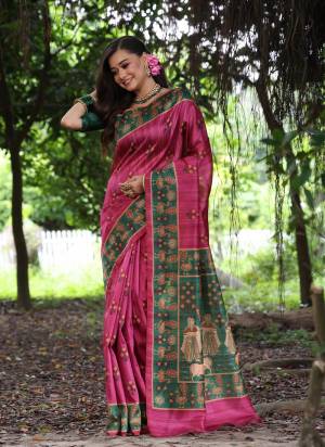 Looking These Festive And Party Wear Saree in Fine Colored.These Saree And Blouse is Fabricated On Tussar Silk.Its Beautified With Designer Peacock Printed.
