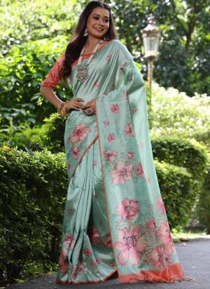 Looking These Festive And Party Wear Saree in Fine Colored.These Saree And Blouse is Fabricated On Tussar Silk.Its Beautified With Designer Floral Printed.