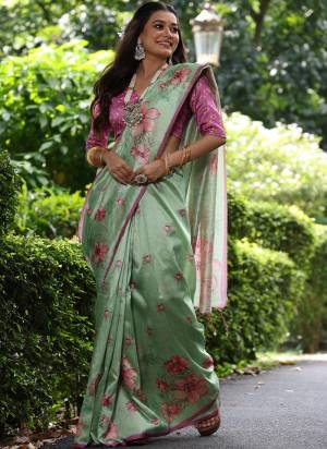 Looking These Festive And Party Wear Saree in Fine Colored.These Saree And Blouse is Fabricated On Tussar Silk.Its Beautified With Designer Floral Printed.