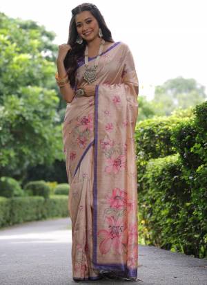 Looking These Festive And Party Wear Saree in Fine Colored.These Saree And Blouse is Fabricated On Tussar Silk.Its Beautified With Designer Floral Printed.