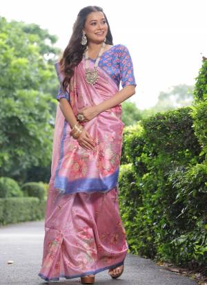 Looking These Festive And Party Wear Saree in Fine Colored.These Saree And Blouse is Fabricated On Tussar Silk.Its Beautified With Designer Floral Printed.