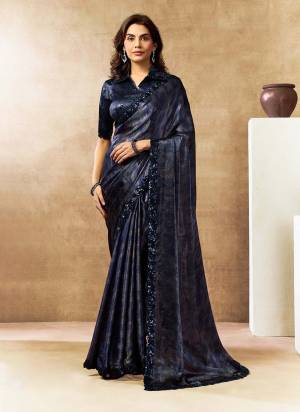 Look Attrective These Designer Party Wear Saree in Fine Colored.These Saree Are Two Tone Satin Silk And Blouse Are Brocade Jacquard is Fabricated.Its Beautified Desiger Printe,Embroidery,Pearl,Stone Work.