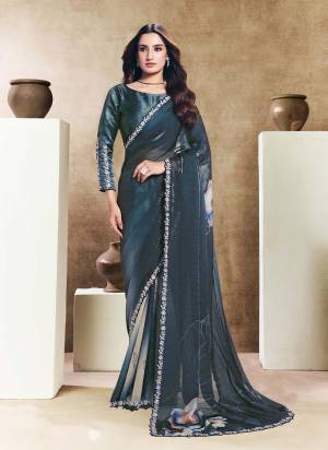 Look Attrective These Designer Party Wear Saree in Fine Colored.These Saree Are Two Tone Satin Silk And Blouse Are Silk Jacquard is Fabricated.Its Beautified Desiger Printe,Embroidery,Pearl,Stone Work.