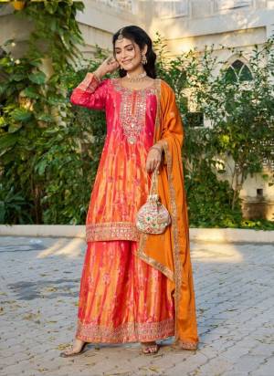 Attractive These Party Wear Free Size Stitched Plazzo Suit in Fine Colored Pair With Dupatta.These Top And Bottom Are Chinon And Dupatta Are Chinon And Pair With Crepe Inner.Its Beautified With Designer Embroidery Work.