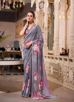 Garb These Festive And Party Wear Saree in Fine Colored.These Saree And Blouse is Fabricated On Georgette.Its Beautified With Designer Digital Printed With Pearl Lace Border.