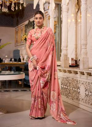 Garb These Festive And Party Wear Saree in Fine Colored.These Saree And Blouse is Fabricated On Georgette.Its Beautified With Designer Digital Printed With Pearl Lace Border.