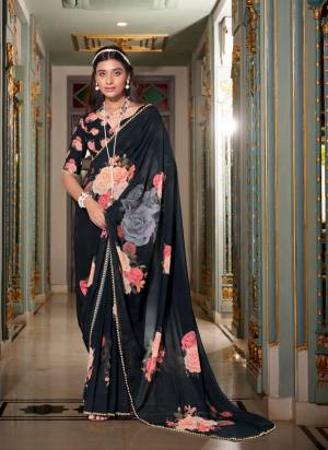 Garb These Festive And Party Wear Saree in Fine Colored.These Saree And Blouse is Fabricated On Georgette.Its Beautified With Designer Digital Printed With Pearl Lace Border.