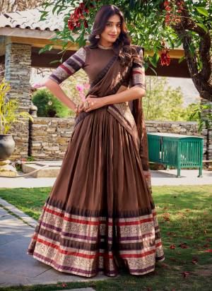 Looking These Party Wear Lehenga Choli in Fine Colored. These Lehenga And Blouse Are Chanderi And Dupatta Are Fabricated On Chanderi Fabriced. It is Beautified With Woven Jari Patta Designer.