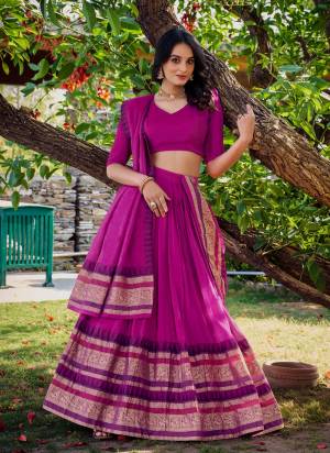Looking These Party Wear Lehenga Choli in Fine Colored. These Lehenga And Blouse Are Chanderi And Dupatta Are Fabricated On Chanderi Fabriced. It is Beautified With Woven Jari Patta Designer.