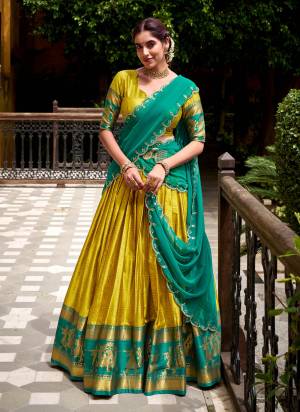 Looking These Party Wear Lehenga Choli in Fine Colored. These Lehenga And Blouse Are Cotton And Dupatta Are Fabricated On Georgette Fabriced. It is Beautified With Woven Designer.