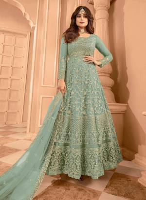 Garb These Party Wear Designer Anarkali Suit in Fine Colored Pair With Bottom And Dupatta.These Top Are Net And Dupatta Are Fabricated On Net Pair With Santoon Bottom.Its Beautified With Satin Inner.Its Beautified With Heavy Designer Sequance Embroidery Work.