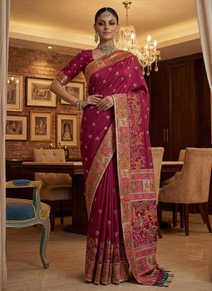 Garb These Fastive And Party Wear Saree in Fine Colored.These Saree Are Virana Silk And Blouse is Fabricated On Pashmina Silk.Its Beautified With Heavy Woven Designer Jari And Swarovski Work.