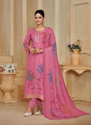 Garb These Party Wear Salwar Suit in Fine Colored Pair With Bottom And Dupatta.These Top Are Silk And Dupatta Are Fabricated On Chinon Pair With Santoon Bottom.Its Beautified With Woven Jacquard Designer With Digital Printed,Embroidery Work.