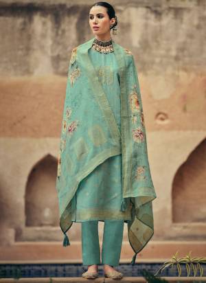 Attractive These Party Wear Salwar Suit in Fine Colored Pair With Bottom And Dupatta.These Top Are Silk Cotton And Dupatta Are Fabricated On Silk Cotton Pair With Cotton Bottom.Its Beautified With Woven Jacquard,Digital Printed With Hand Work.