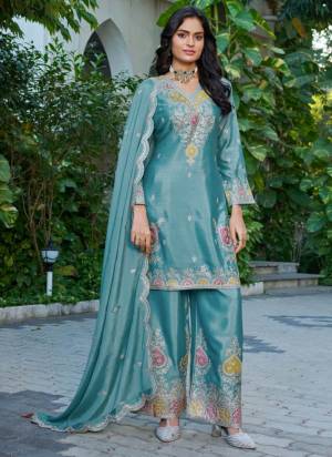 Attractive These Party Wear Free Size Stitched Plazzo Suit in Fine Colored Pair With Dupatta.These Top And Bottom Are Chinon And Dupatta Are Chinon And Pair With Crepe Inner.Its Beautified With Designer Heavy Embroidery Work.