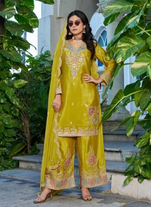 Attractive These Party Wear Free Size Stitched Plazzo Suit in Fine Colored Pair With Dupatta.These Top And Bottom Are Chinon And Dupatta Are Chinon And Pair With Crepe Inner.Its Beautified With Designer Heavy Embroidery Work.