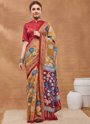 Garb These Party Wear Saree in Fine Colored.These Saree Are Silk Blend And Blouse is Silk Blend Fabricated.Its Beautified With Floral Printed Designer.