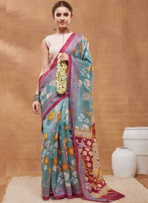 Garb These Party Wear Saree in Fine Colored.These Saree Are Silk Blend And Blouse is Silk Blend Fabricated.Its Beautified With Floral Printed Designer.