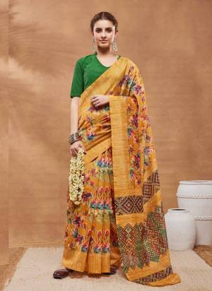 Garb These Party Wear Saree in Fine Colored.These Saree Are Silk Blend And Blouse is Silk Blend Fabricated.Its Beautified With Floral Printed Designer.
