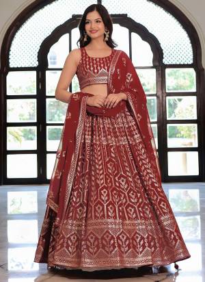 For A Designer Look,Grab These Lehenga Choli in Fine Colored.These Lehenga And Blouse Are Fabricated On Georgette Pair With Dupatta Are Georgette.Its Beautified With Thread,Sequance Embroidery Work.