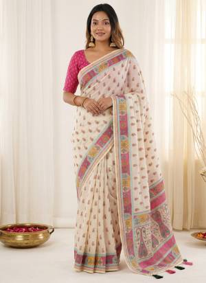 Looking These Party Wear Saree in Fine Colored.These Saree Are Linen Silk And Blouse is Fabricated On Satin Banglori.Its Beautified With Designer Digital Printed,Hand Work.