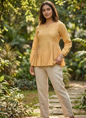Attactive These Beautiful Looking Readymade Top With Bottom.These Top And Bottom Are Linen Cotton Fabricated.Its Beautified With Woven Solid Designer.