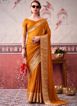 Garb These Festive And Party Wear Saree in Fine Colored.These Saree And Blouse is Fabricated On Chinon.Its Beautified With Weaving Jari Designer With Self Printed.