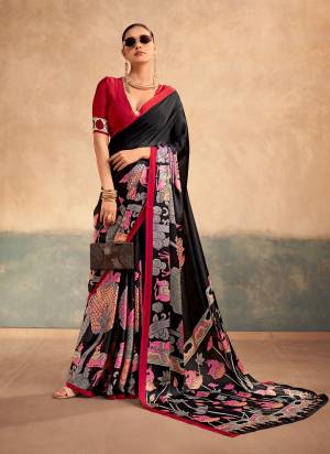Looking These Festive And Party Wear Saree in Fine Colored.These Saree And Blouse is Fabricated On Satin Silk.Its Beautified With Designer Kalamkari Printed.