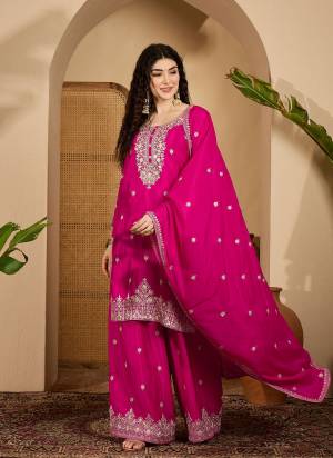 Looking These Suit in Fine Colored Pair With Bottom And Dupatta.These Top Are Chinon Silk And Bottom Are Fabricated On Chinon Silk Pair With Chinon Silk Dupatta.Its Beautified With Heavy Designer Embroidery Work.