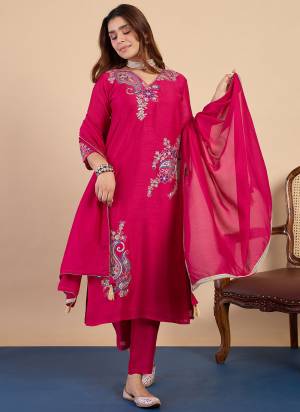 Garb These Beautiful Readymade Suits With Dupatta.These Suit is Fabricated On Top Are Silk Blend And Bottom Are Silk Blend And Silk Blend Dupatta .Its Beautified With Designer Embroidery Work.