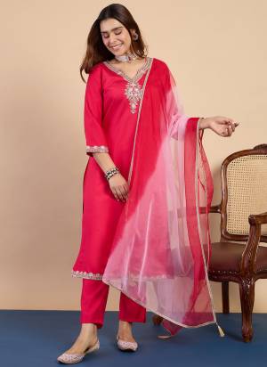 Garb These Beautiful Readymade Suits With Dupatta.These Suit is Fabricated On Top Are Silk Blend And Bottom Are Silk Blend And Silk Dupatta .Its Beautified With Designer Embroidery Work.