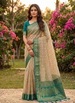 Looking These Fastive And Party Wear Saree in Fine Colored.These Saree And Blouse is Fabricated On Cotton.Its Beautified With Woven Jari Designer.