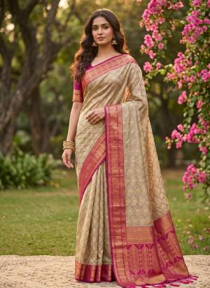 Looking These Fastive And Party Wear Saree in Fine Colored.These Saree And Blouse is Fabricated On Cotton.Its Beautified With Woven Jari Designer.