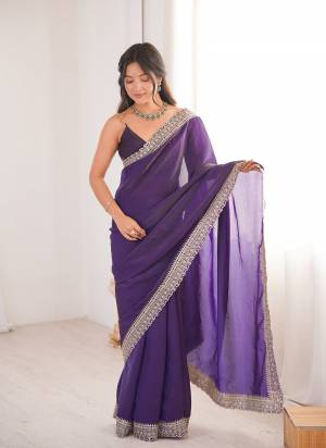 Garb These Fancy Party Wear Saree in Fine Colored.These Saree Are Fendy Satin And Blouse is Fendy Satin Fabricated.Its Beautified With Embroidery Lace Border Work.