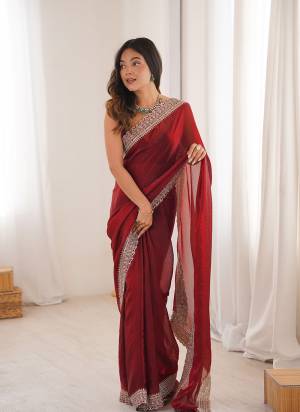 Garb These Fancy Party Wear Saree in Fine Colored.These Saree Are Fendy Satin And Blouse is Fendy Satin Fabricated.Its Beautified With Embroidery Lace Border Work.
