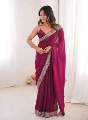 Garb These Fancy Party Wear Saree in Fine Colored.These Saree Are Fendy Satin And Blouse is Fendy Satin Fabricated.Its Beautified With Embroidery Lace Border Work.