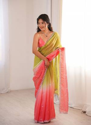 Looking These Party Wear Saree in Fine Pedding Colored.These Saree Are Fendy Satin And Blouse is Fendy Satin Fabricated.Its Beautified With Pedding Color With Sequance Embroidery Work.